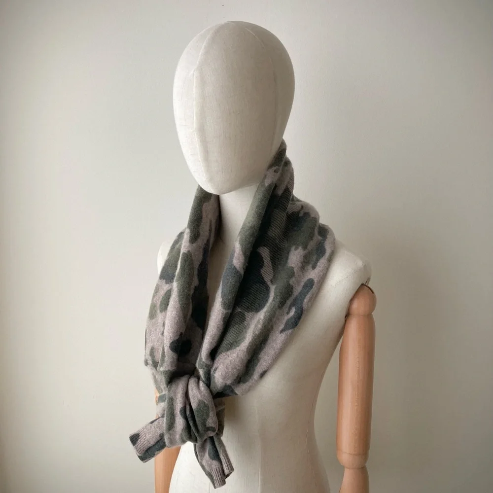 joodito 100% cashmere sweater wrap boro snake scarf camouflage neck warmer camo